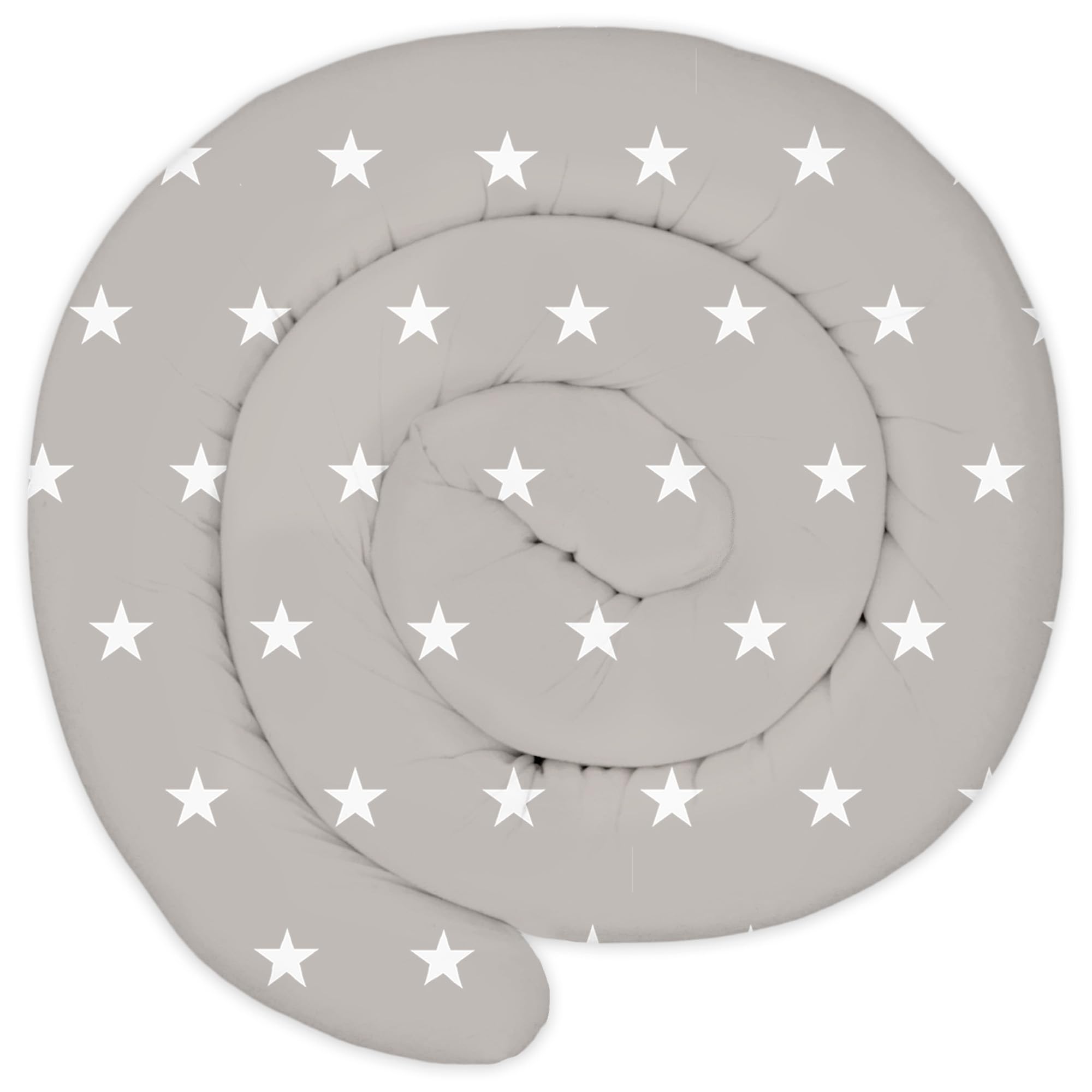  Oeko-Tex-Zertifikat Stillkissen Bettrolle Totsy Baby XL Weiße Sterne auf Grau
| Totsy Baby XXL Bettschlange Oeko-Tex-Ze