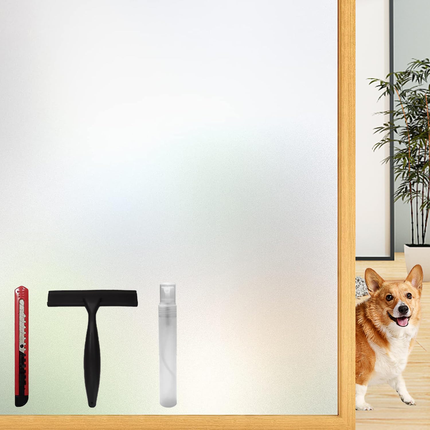 Milchglasfolie Sichtschutzfolie Selbsthaftend Homeoffice Badezimmer Türen 44,5 x 200 cm